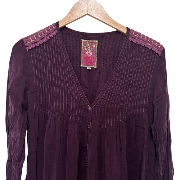 Johnny Was Purple Lace Tunic Dress Sz S - Picture 3 of 9